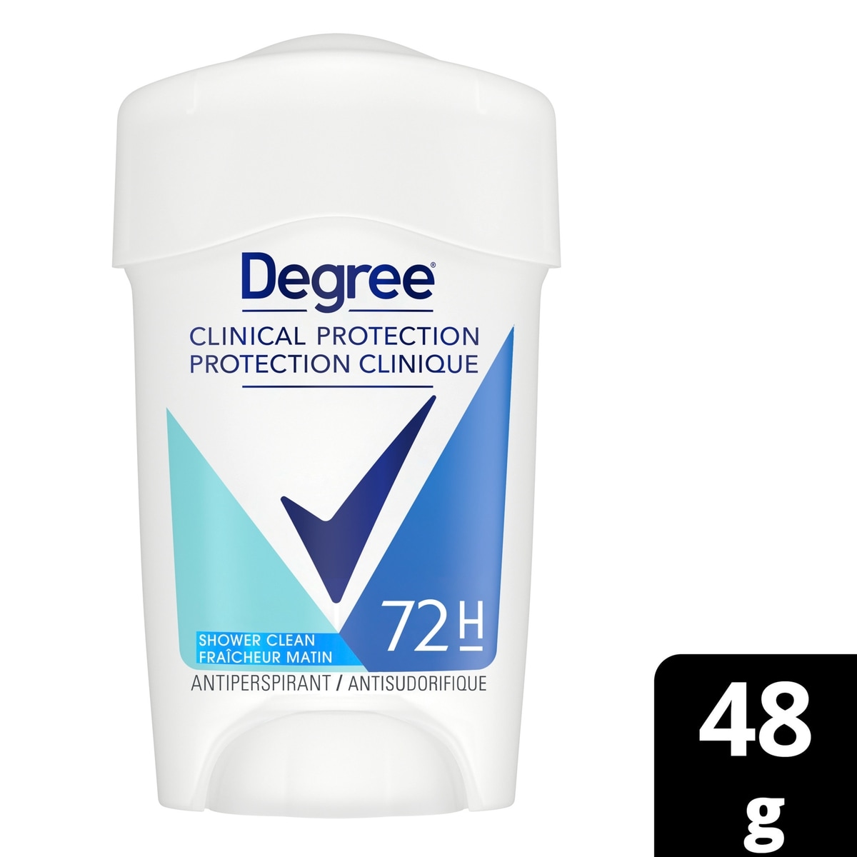 Degree for Women Clinical Protection Antiperspirant Stick for sweat protection Shower Clean antibacterial odour protection 48 g