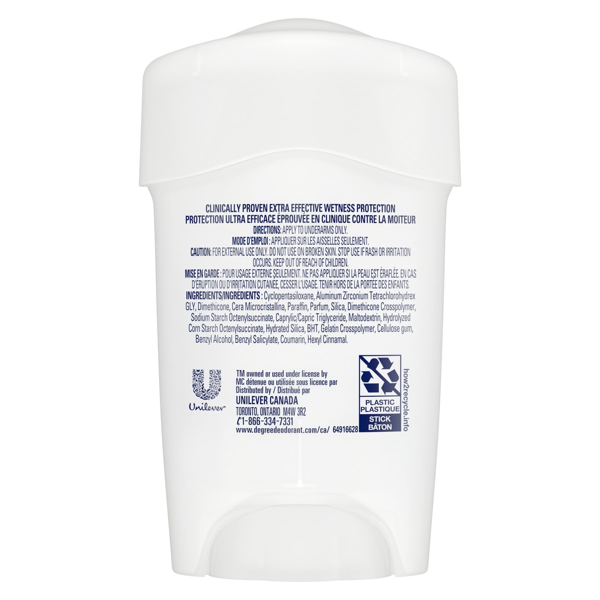 Degree for Women Clinical Protection Antiperspirant Stick for sweat protection Shower Clean antibacterial odour protection 48 g