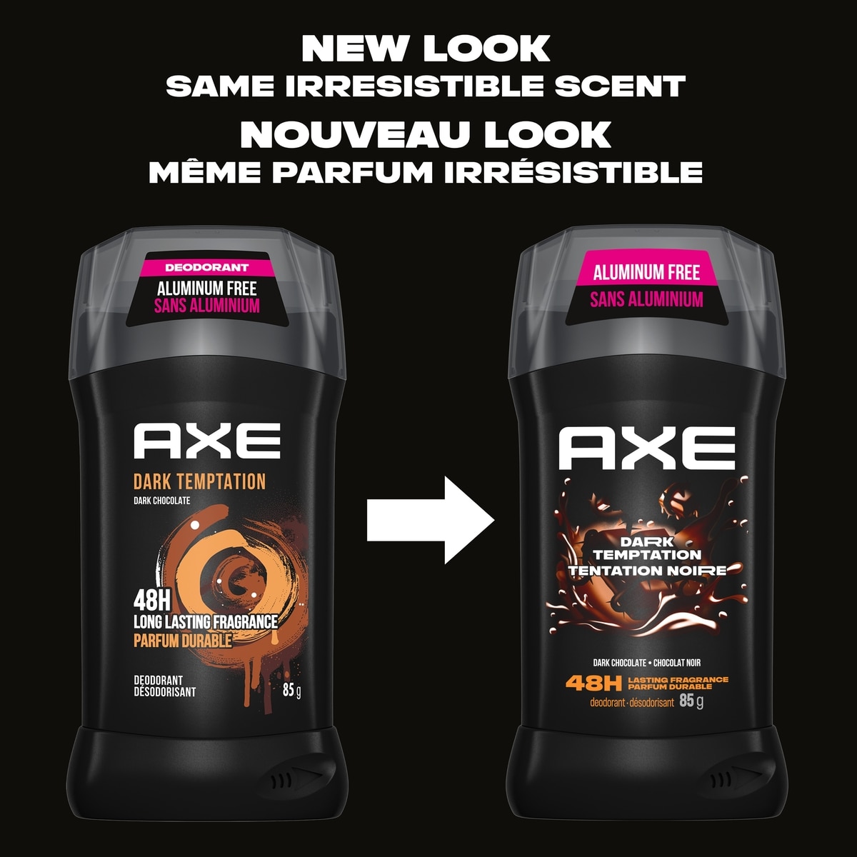 AXE Deodorant Stick for Long Lasting Odour Protection Dark Temptation Dark Chocolate Men's Deodorant 48 hours high definition scent 85 GR