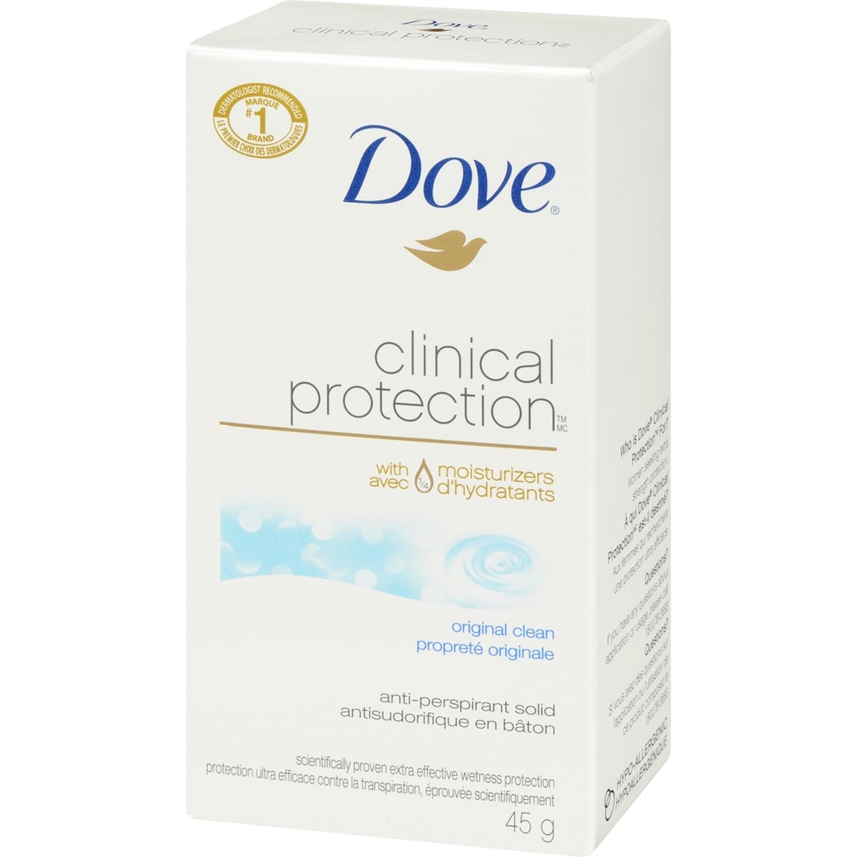 Antisudorifique Dove Peau renouvelée protection antibactérienne contre les odeurs 45 GR