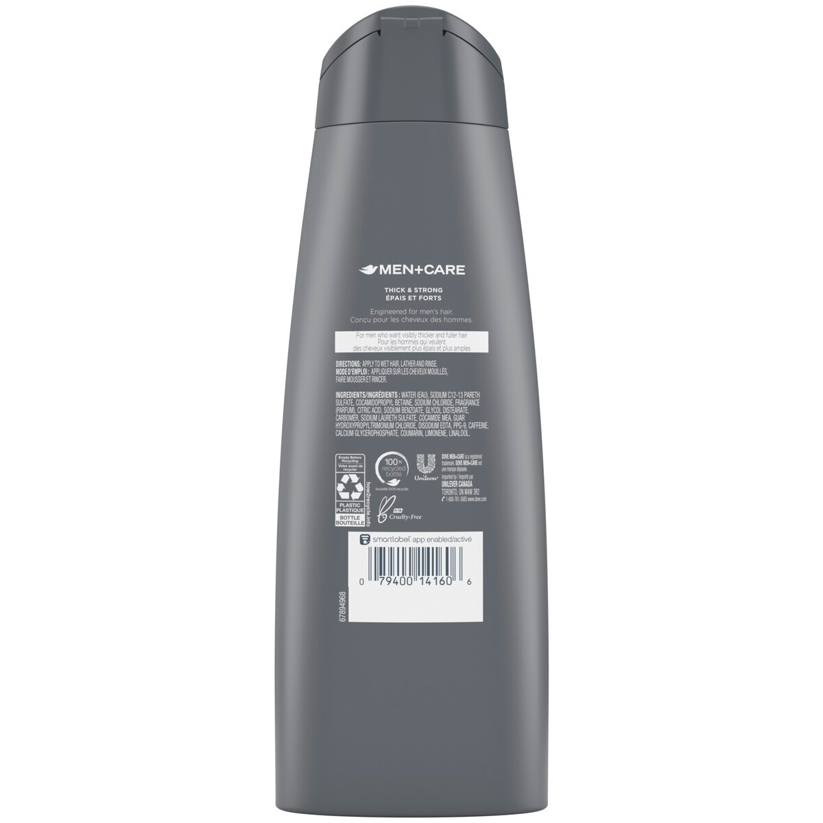 Shampooing et Revitalisant 2-en-1 Fortifiant Dove Men+Care Épais et Forts 355ml