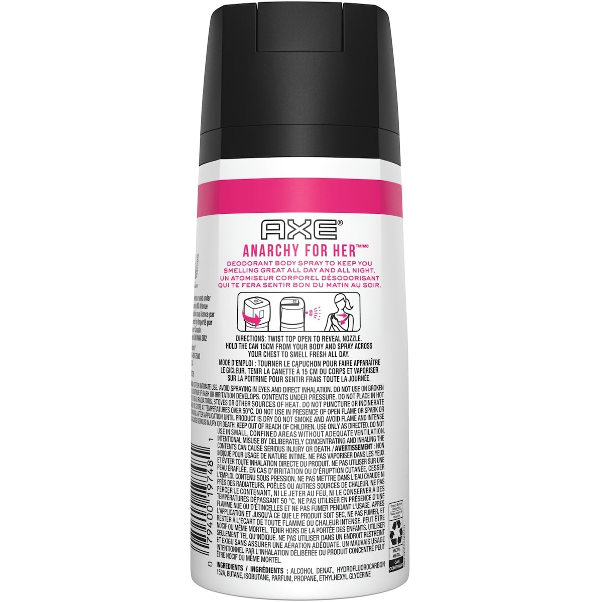 Parfum Quotidien  AXE  Anarchy Femmes protection antibactérienne contre les odeurs 113 GR