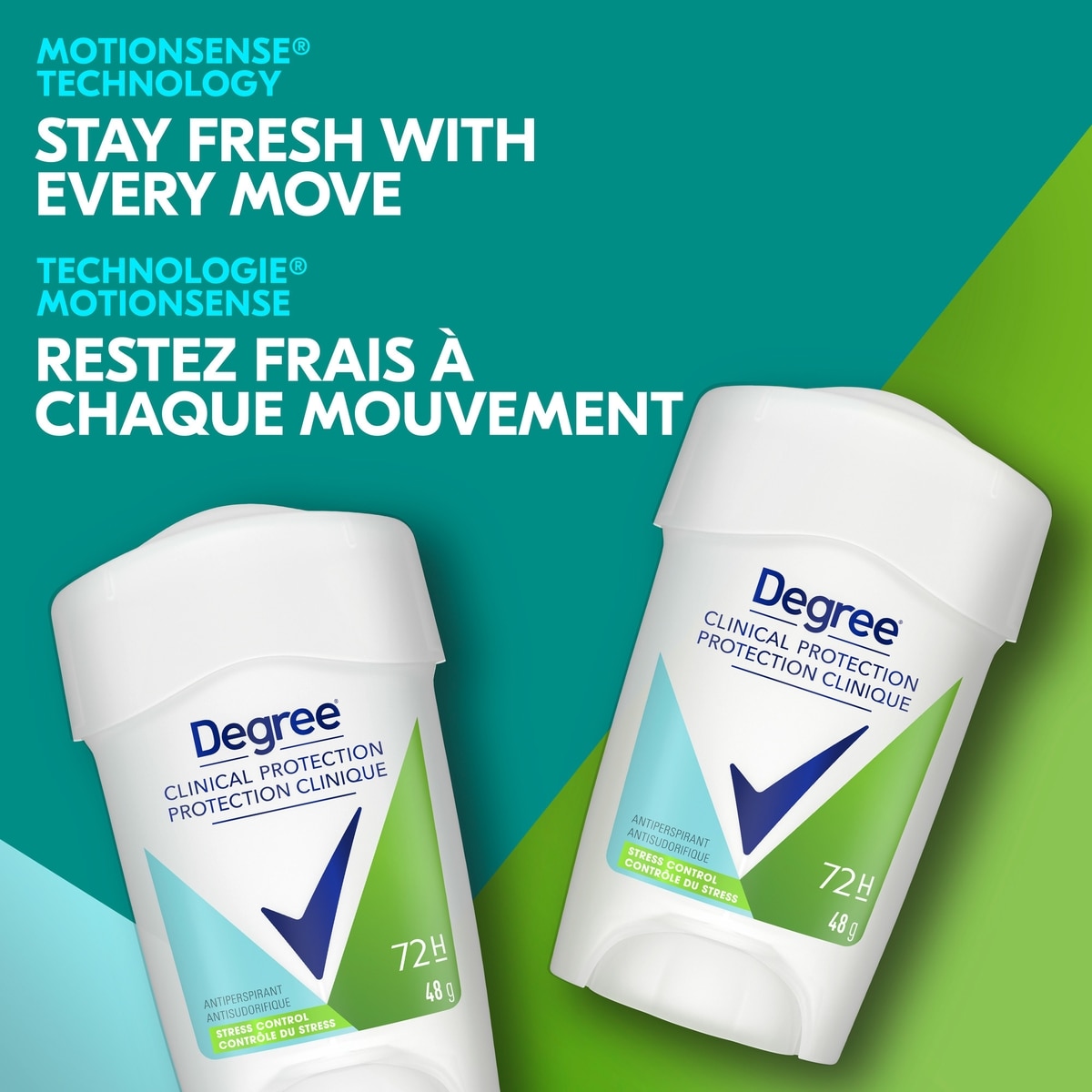 Clinical Protection Antisudorifique en Bâton pour femmes pour 72 h de protection contre les odeurs et la transpiration Contrôle du Stress avec une technologie avancée