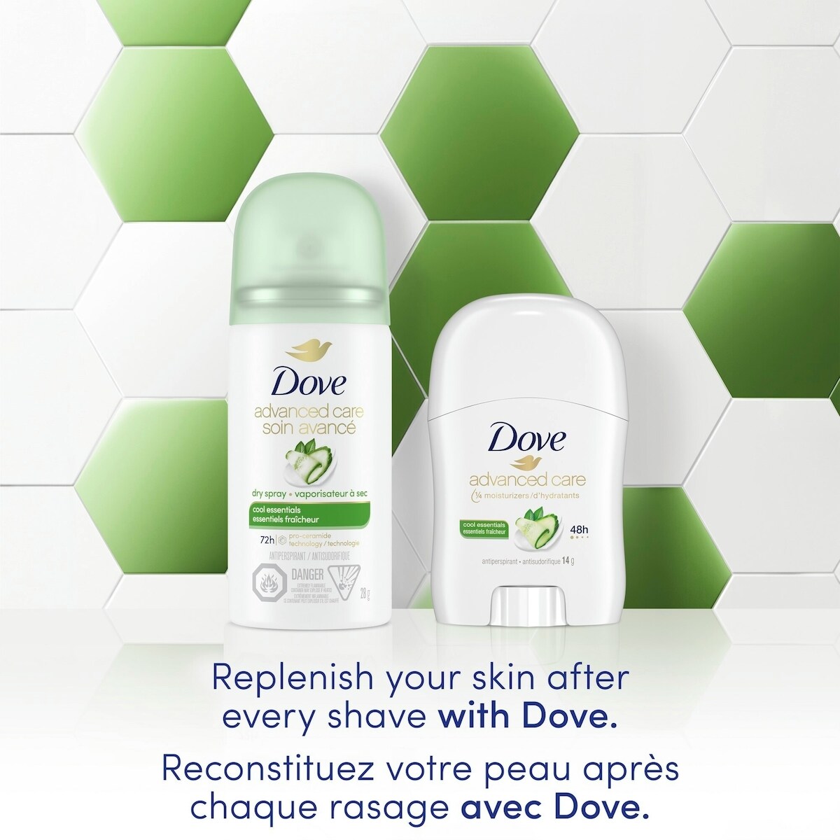 Dove Go Fresh Antiperspirant Stick Cool Essentials antibacterial odour protection 14 GR