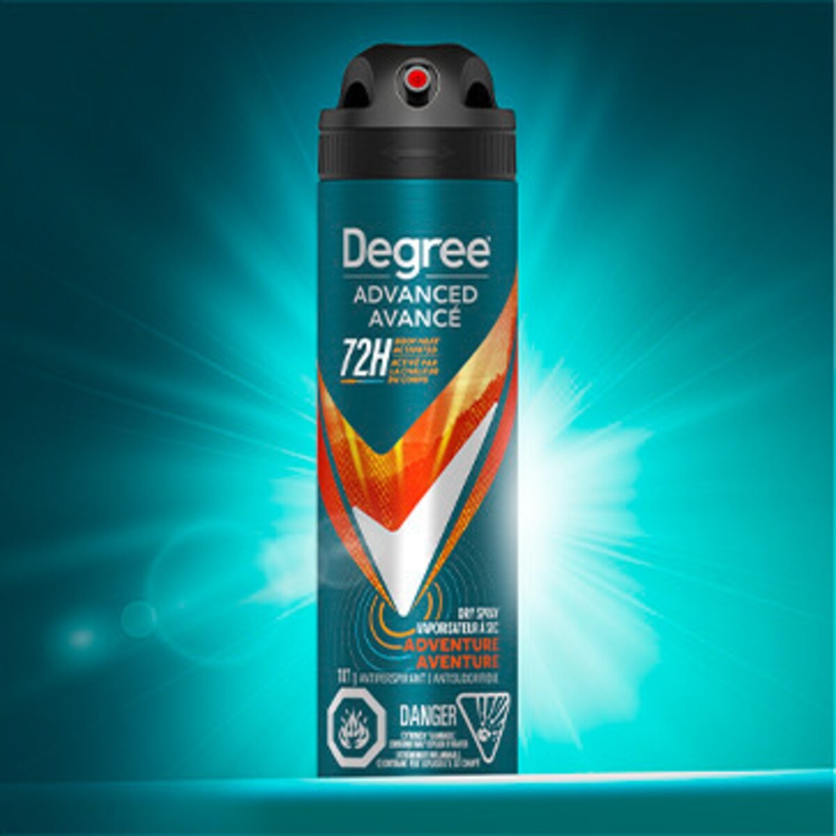 Degree Men Advanced Antisudorifique en Vaporisateur à Sec pour 72 h de protection contre les odeurs et la transpiration Aventure avec technologie MotionSense® 107 g