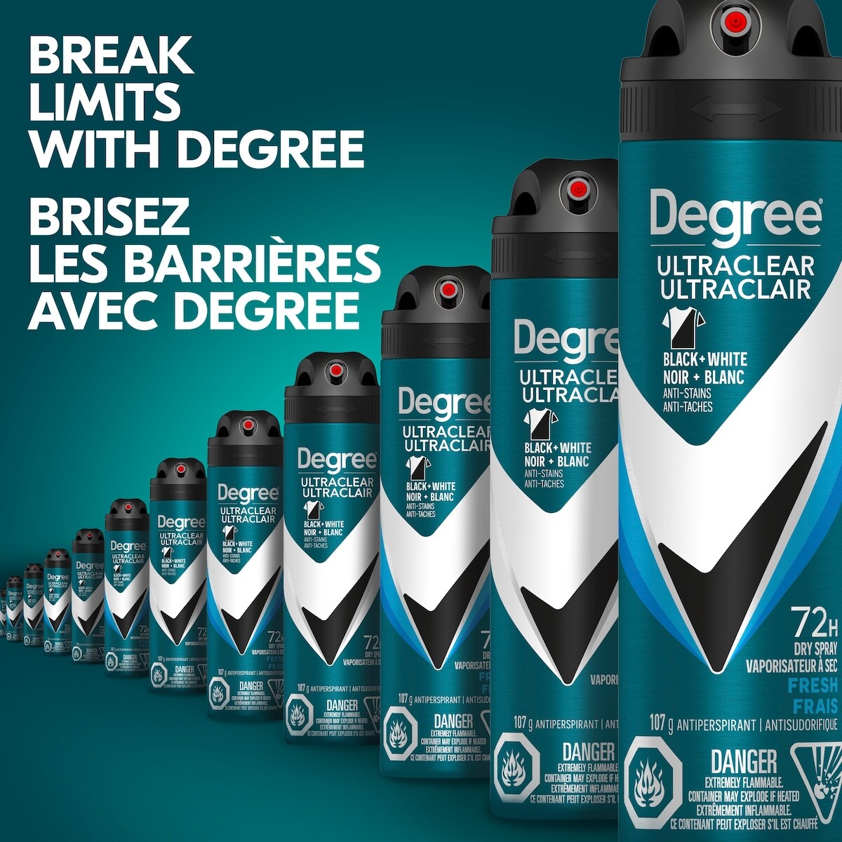 Degree Men Antiperspirant Dry Spray UltraClear Black + White® Fresh antibacterial odour protection 107 GR