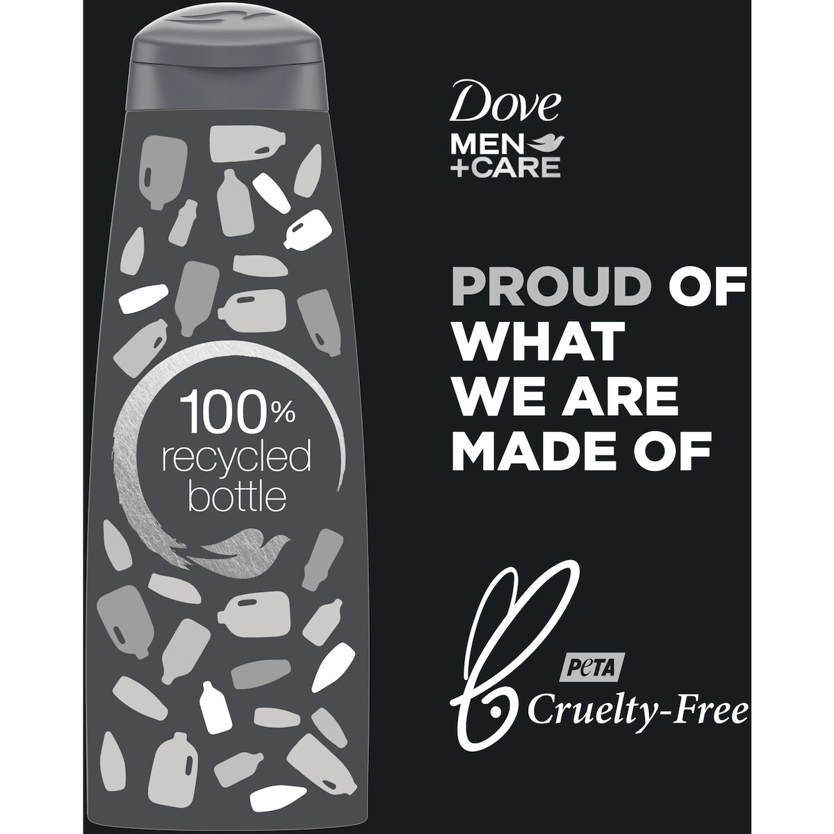 Shampooing pour des cheveux sains Dove Men+Care  Charcoal + Clay nettoyants d'origine naturelle à base de plantes 355 ml