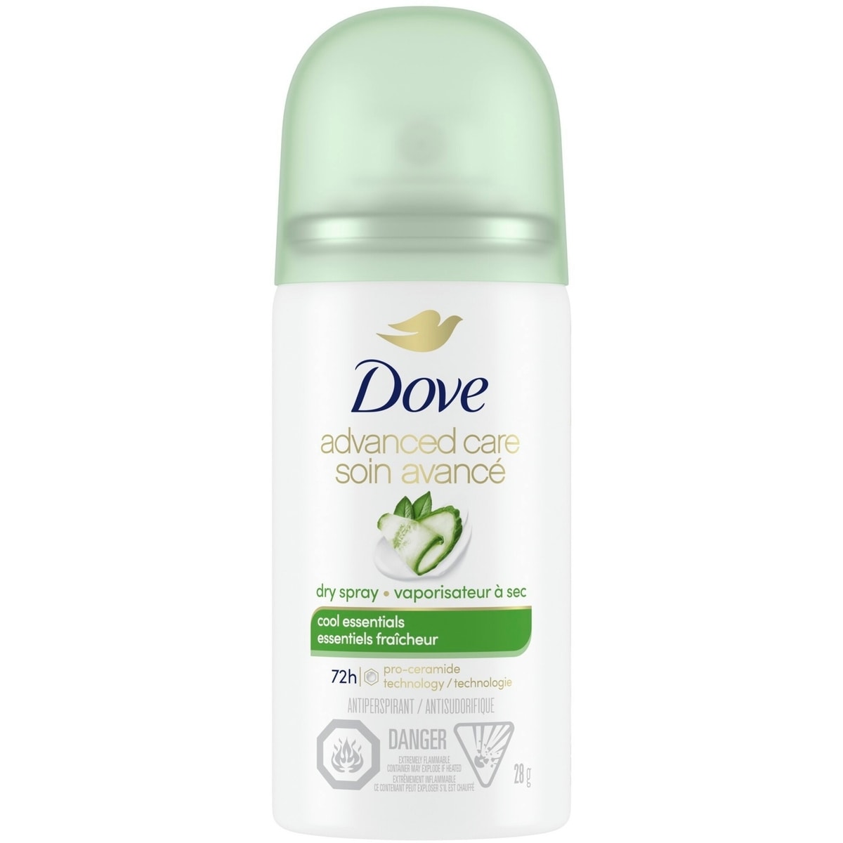 Dove Dove Dry Spray Antiperspirant Cool Essentials antibacterial odour protection 28 GR 28 g