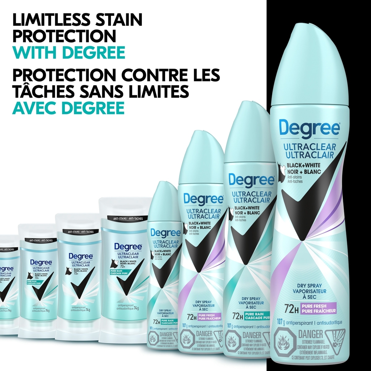 Antisudorifique Degree for Women Cascade pure protection antibactérienne contre les odeurs 74 g