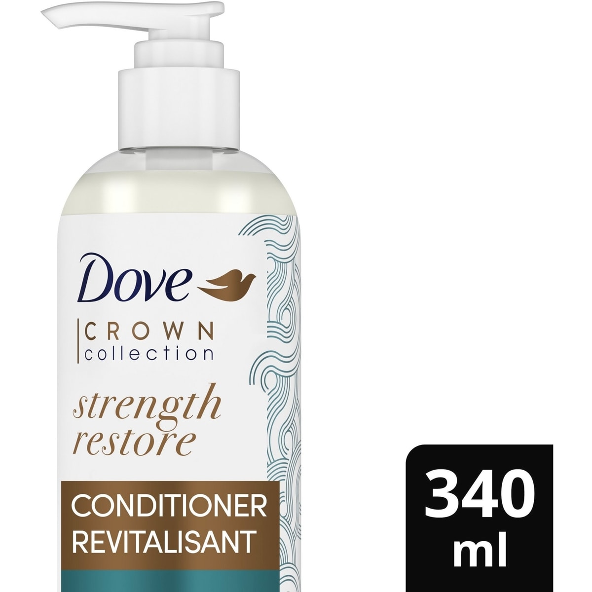 Revitalisant Sans Rinçage pour les cheveux crépus et bouclés CROWN Collection Strength Restore avec vitamine B3 et huile de jojoba