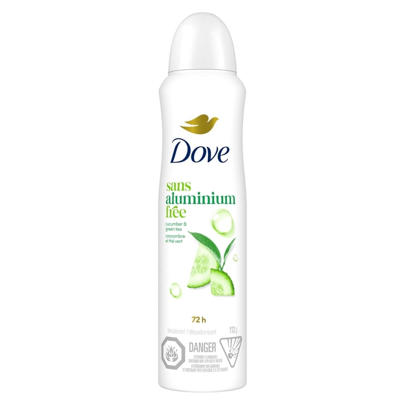 0% Aluminum Deodorant Spray For 48 Hour Protection Cucumber & Green Tea Aluminum Free Women's Deodorant 113 g