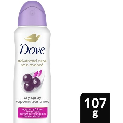 Advanced Care Dry Spray Antiperspirant Deodorant for Women Açaí Berry & Lotus Flower Scent Spray Deodorant with Pro-Ceramide Technology for Soft, Resilient Skin 2