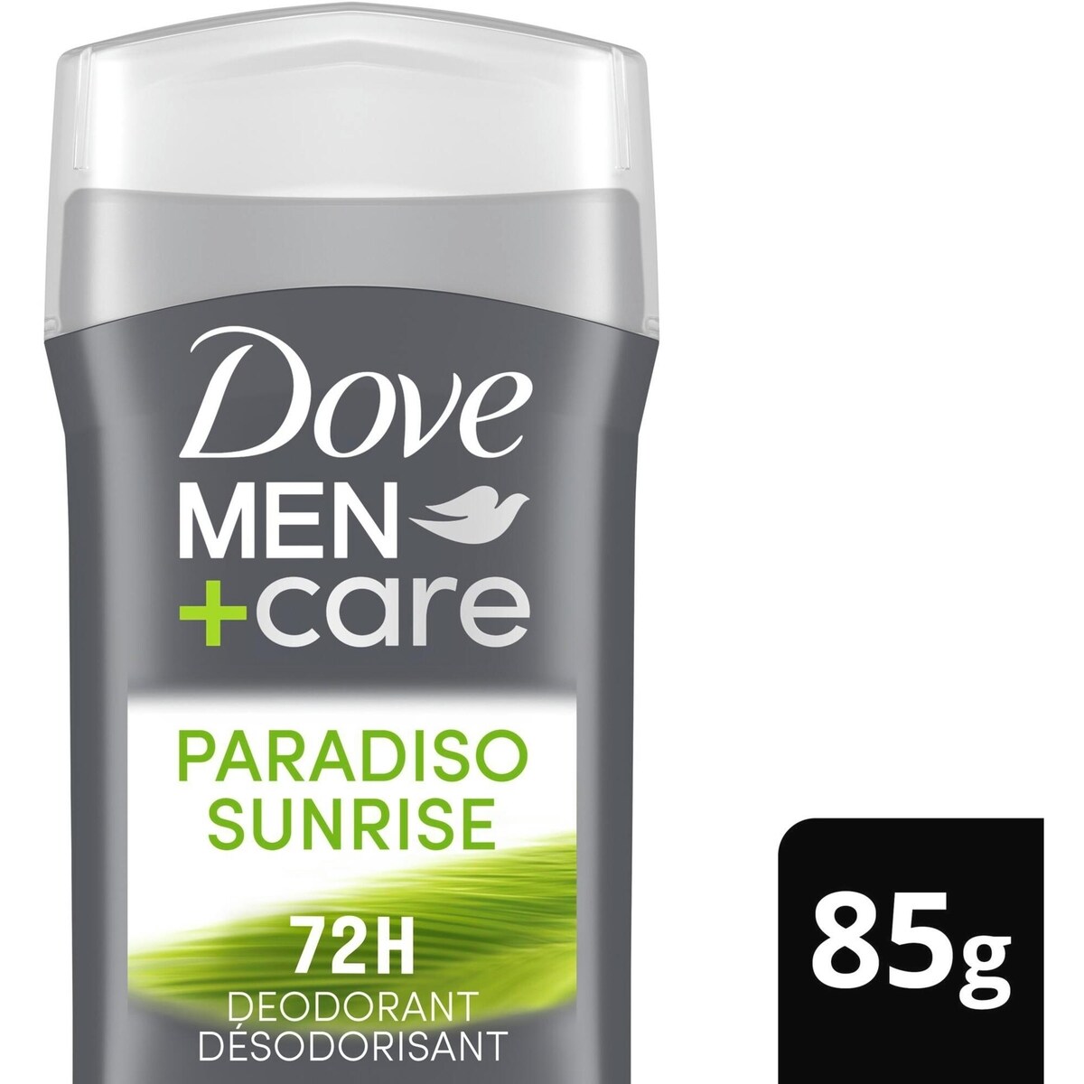 Désodorisant en Bâton formule sans aluminium pour 72 h de protection anti-odeurs Dove Men+Care  Paradiso Sunrise avec huiles essentielles et ¼ de crème hydratante