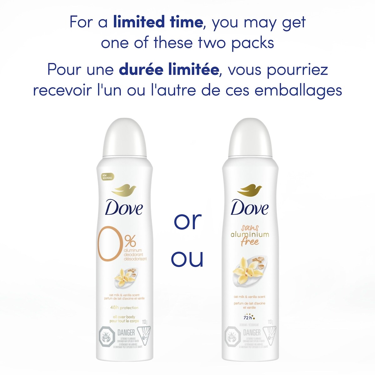 Dove 0% Aluminum Oat Milk & Vanilla Scent 48h Aluminum-Free