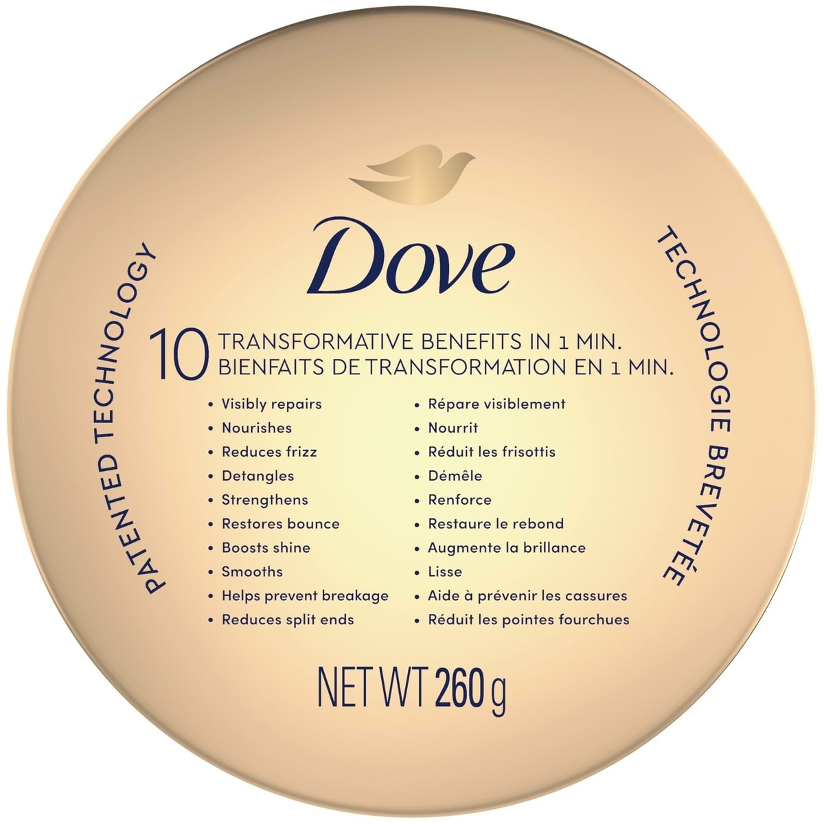 Masque Capillaire Liaisons Fortes 10-en-1 pour cheveux abîmés Dove  avec Soin Bio Protéiné + peptides aide à réparer les signes visibles de dommages extrêmes