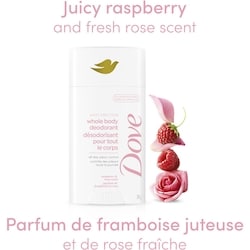 Dove Aluminum Free Whole Body Deodorant Raspberry & Rose Scent, 74g 5