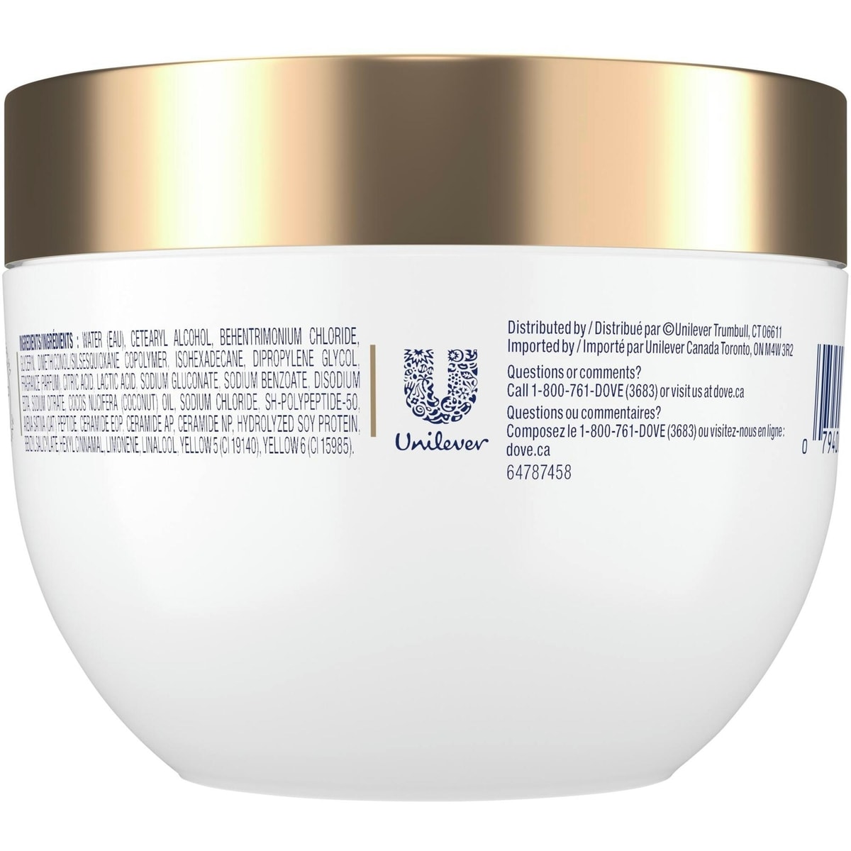 Masque Capillaire pour Cheveux Abîmés Dove Réparateur Intensif  avec Soin Bio-Protéine Liquide, 260 GR