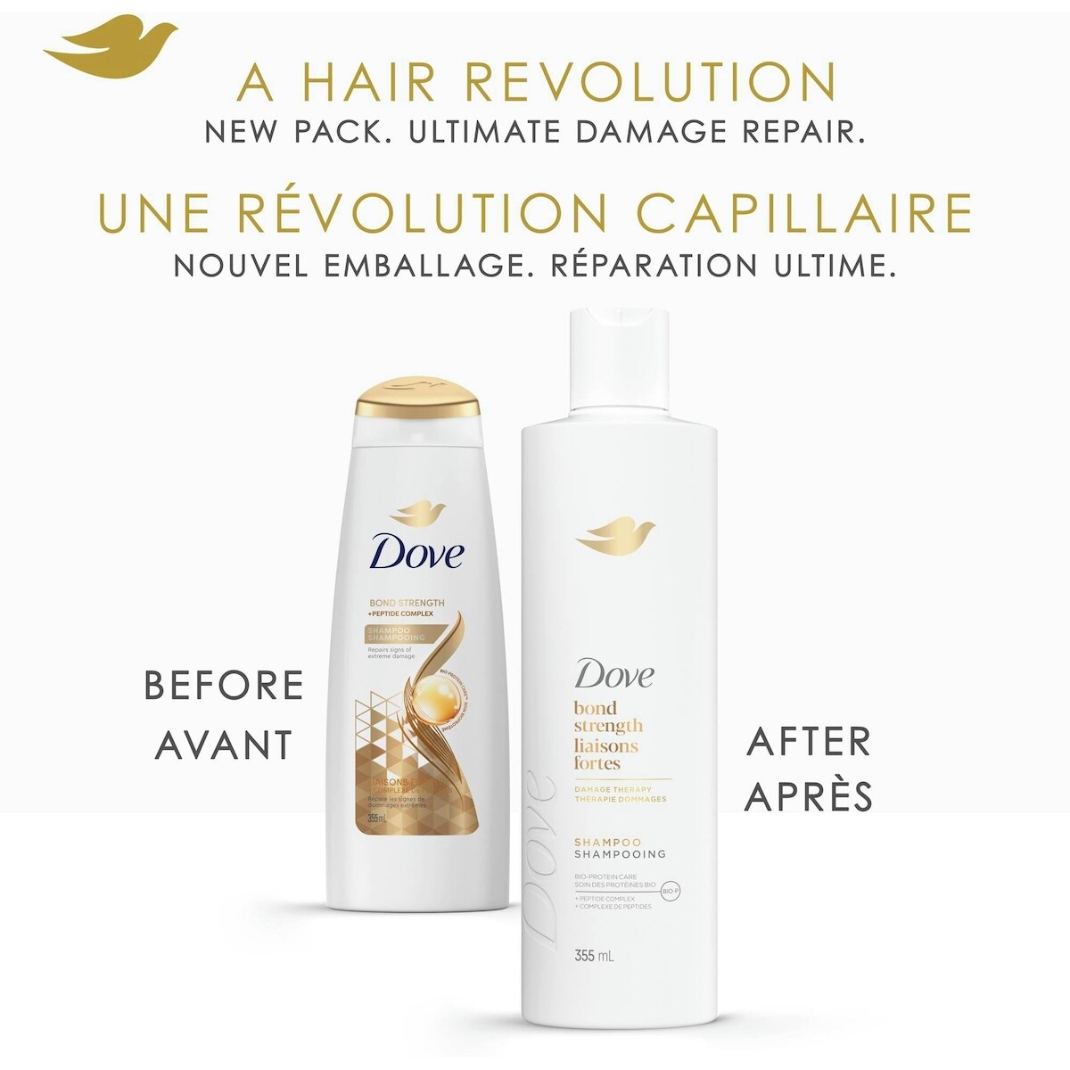 Dove Bond Strength Shampoo  for Chemically Treated Hair,  with Liquid Bio-Protein Care technology, 355 ML