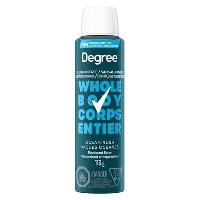 Men Men Whole Body Deodorant Spray, Ocean Rush Scent, Aluminum Free 72H Odour Protection, 113g