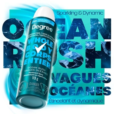 Men Men Whole Body Deodorant Spray, Ocean Rush Scent, Aluminum Free 72H Odour Protection, 113g 3
