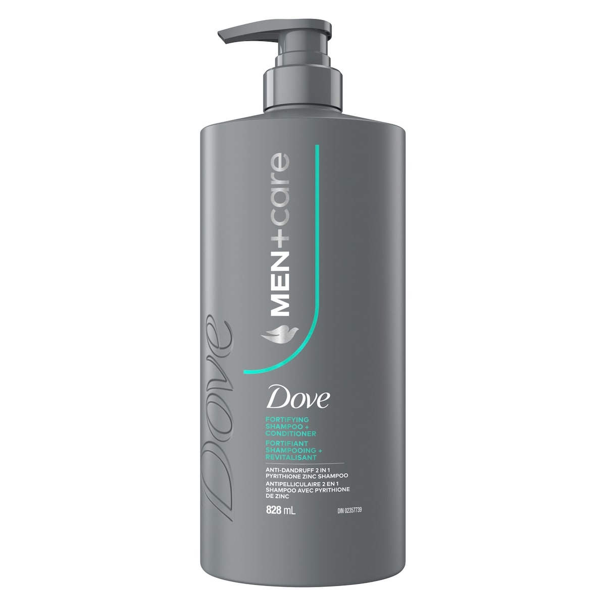 2-en-1 Shampooing + Revitalisant pour un Nettoyage et un Soin Efficaces, Men+Care Fortifiant Anti-Pellicules avec Pyrithione Zinc & Menthol