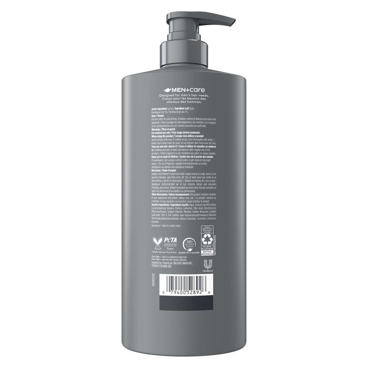 Men+Care Fortifying Anti-Dandrufff 2-in-1 Shampoo + Conditioner for Effective Cleansing and Conditioning