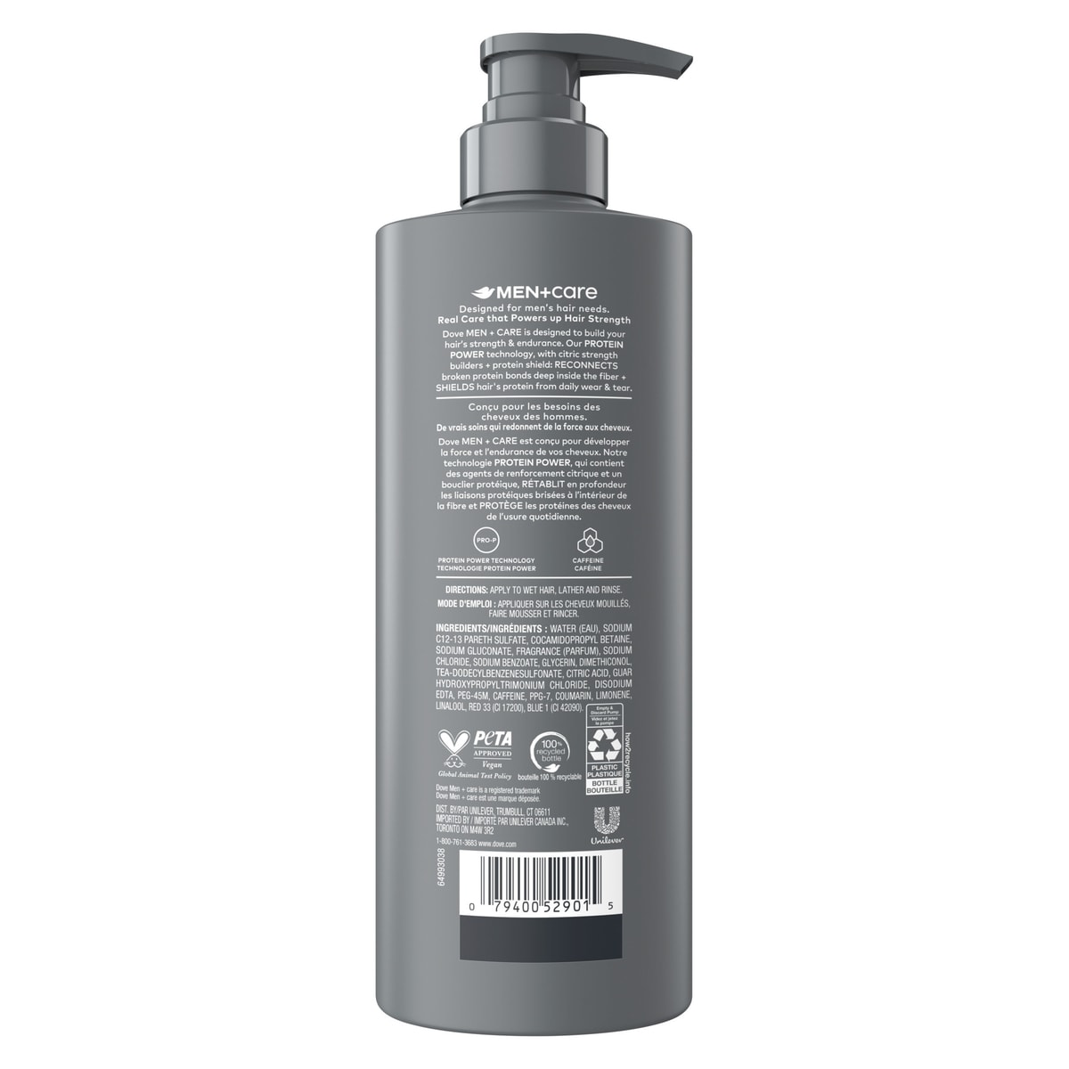 2-en-1 Shampooing + Revitalisant pour Éliminer l’Excès de Sébum et les Résidus Men+Care Oxygen Charge  avec Caféine, 530mL