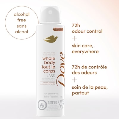 Deodorant Spray, Whole Body Coconut & Vanilla, Aluminum-Free, 113g 5