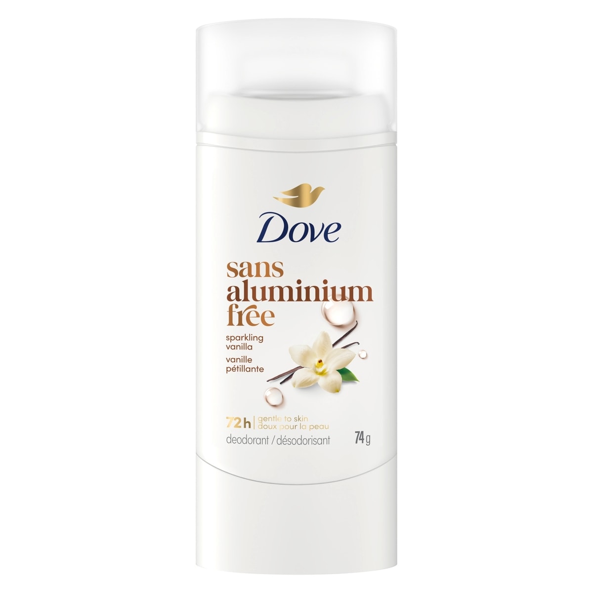 Deodorant Stick, 72h Sparkling Vanilla, Gentle & Hydrating, 74g
