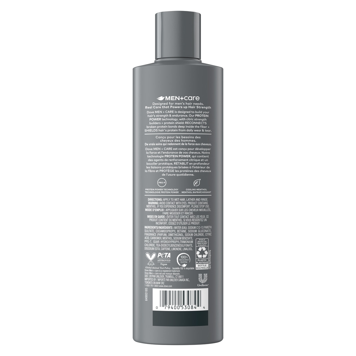 2-en-1 Shampooing + Revitalisant Rafraîchit et Renforce les Cheveux Men+Care Fresh & Clean avec Menthol