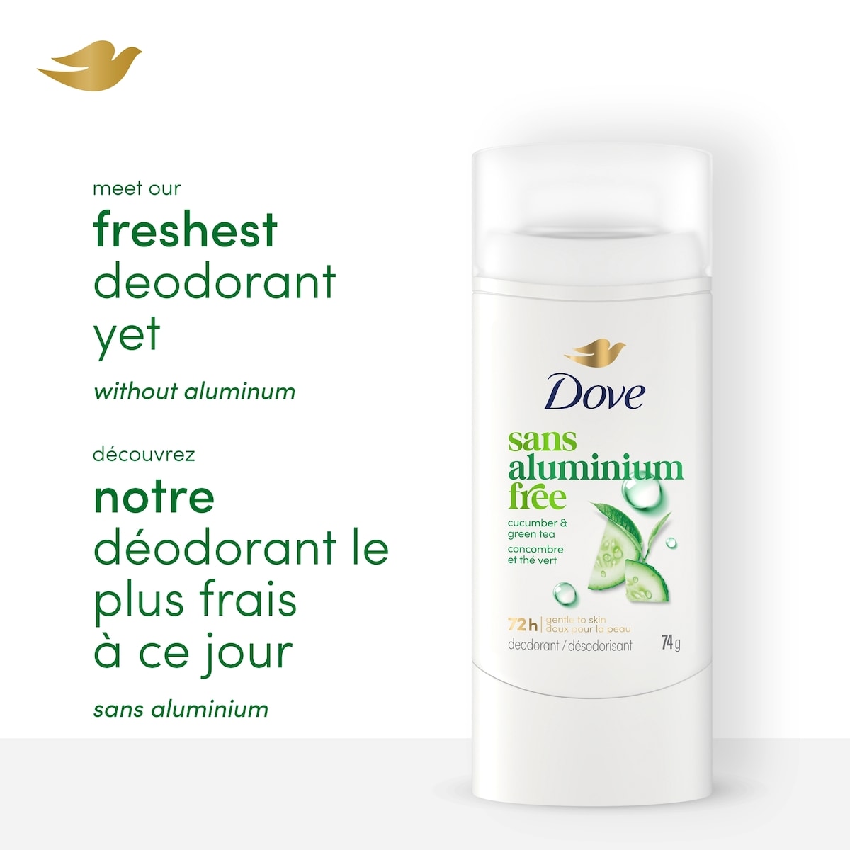 Désodorisant en vaporisateur  Concombre + thé vert Sans aluminum 74g