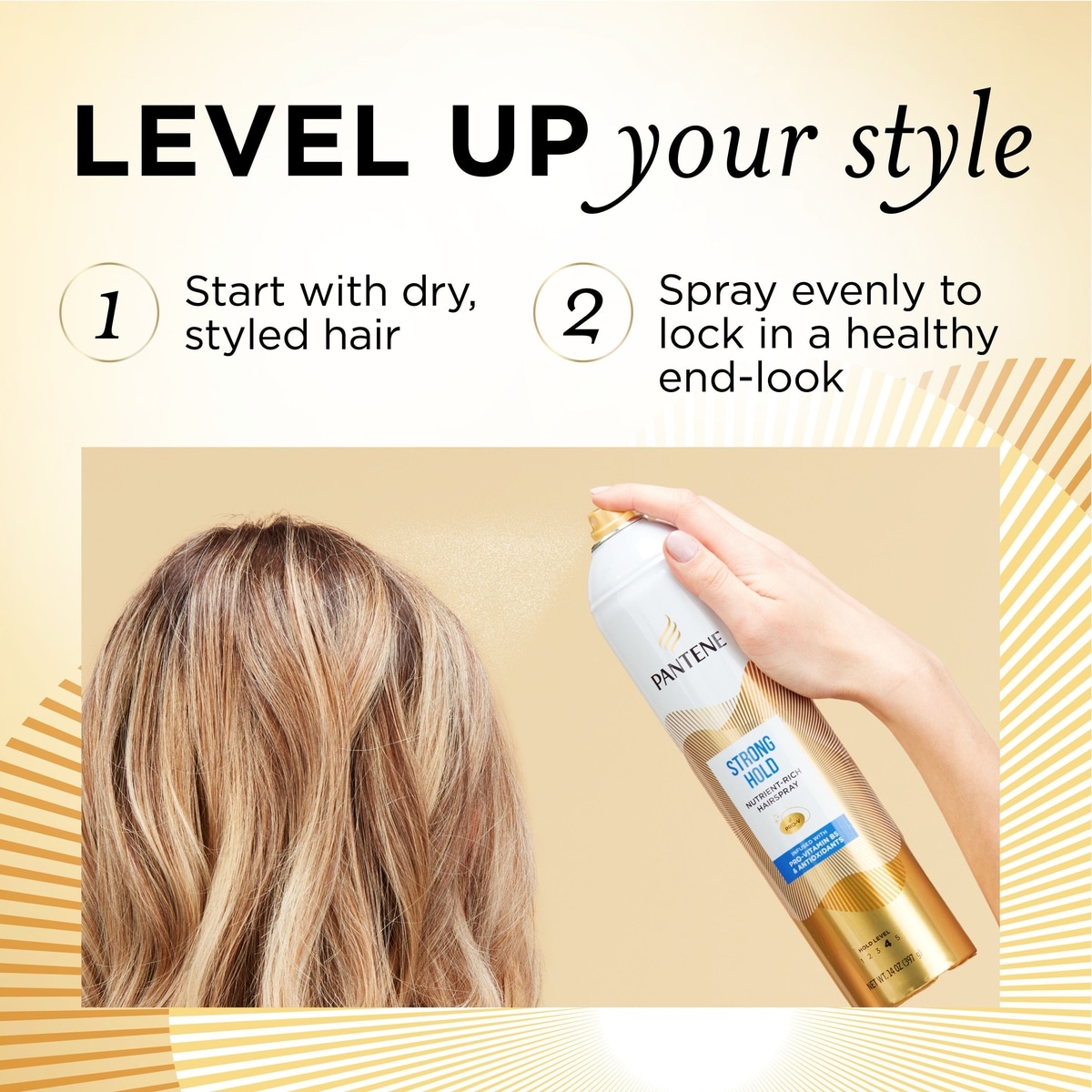 Strong Hold Hairspray, Level 4, Nutrient-Rich Formula with Pro-Vitamin B