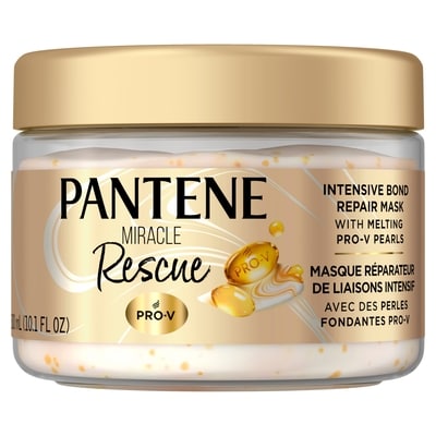 Pro-V Miracle Rescue Intensive Bond Repair Mask with Melting Pro-V Pearls, melts away damage, builds bonds, strengthens ast damage