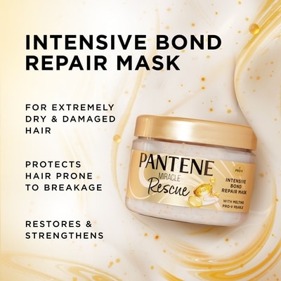 Pro-V Miracle Rescue Intensive Bond Repair Mask with Melting Pro-V Pearls, melts away damage, builds bonds, strengthens ast damage 3