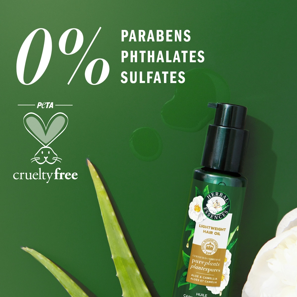 Herbal Essences Lightweight Hair Oil, Certified Pure Plants, with