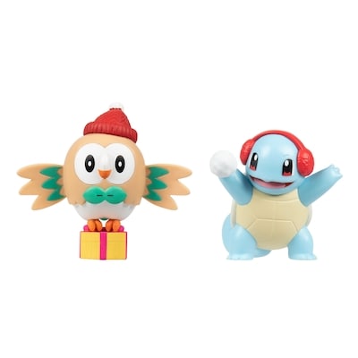 Holiday Squirtle #2 (Snowball Fight) & Holiday Rowlet (Present & Hat) 2