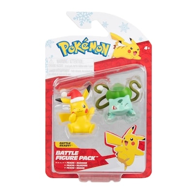 Holiday Bulbasaur #2 (Snowball Fight) & Holiday Pikachu #3 (Santa Hat)
