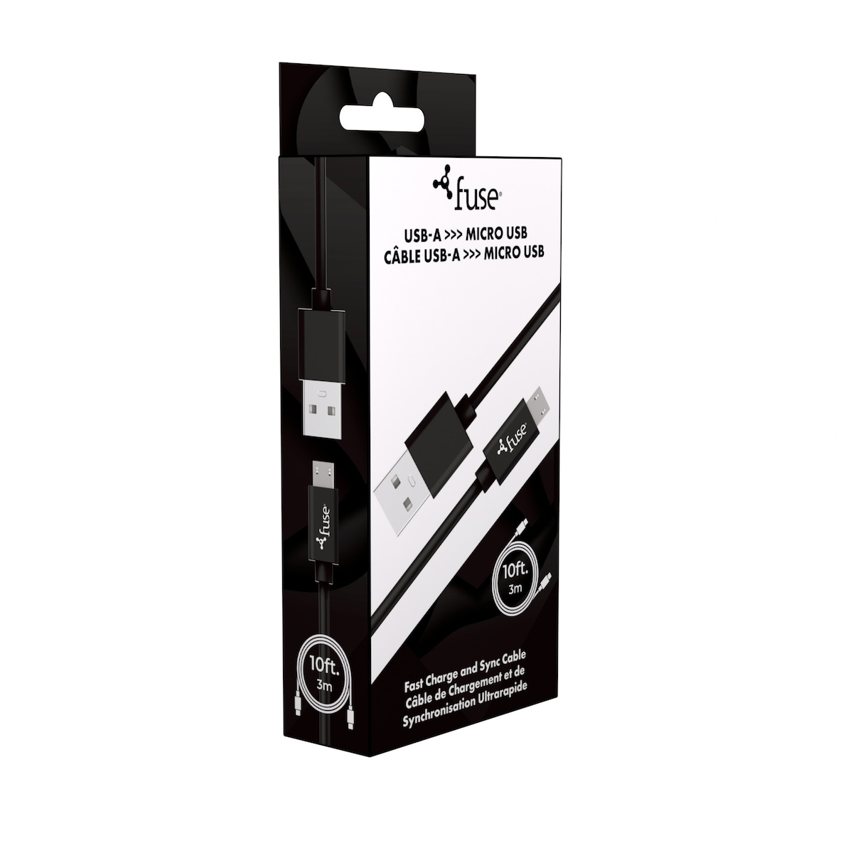 Câble Lightning rond 10 pi – Noir