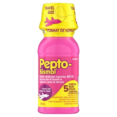 Liquid for Nausea, Heartburn, Indigestion, Upset Stomach, and Diarrhea - Fast Relief for 5 Symptoms, Original Flavor, Travel Size