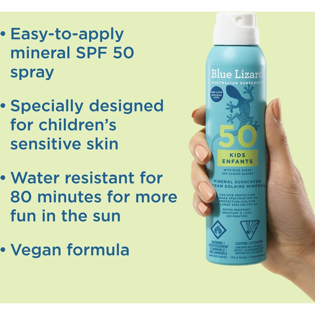 Blue Lizard Kids Mineral Sunscreen Spray SPF 50 142g