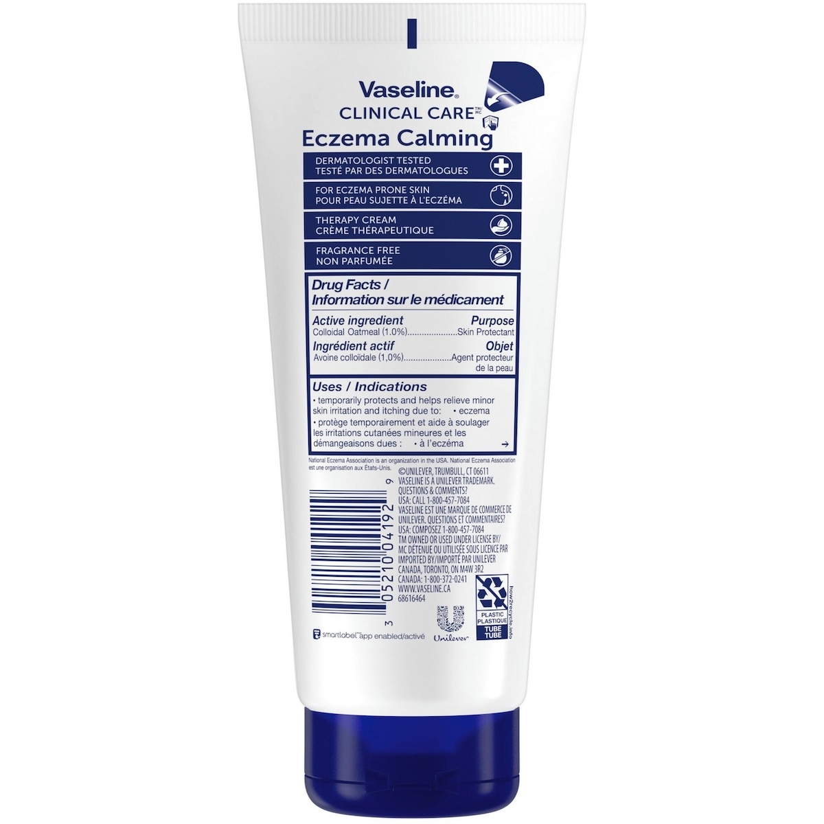 Vaseline Clinical Care™ Body Cream lotion for eczema prone skin Eczema Calming Therapy Cream with Colloidal Oatmeal Skin Protectant to provide instant relief for dry, itchy skin 200 ml