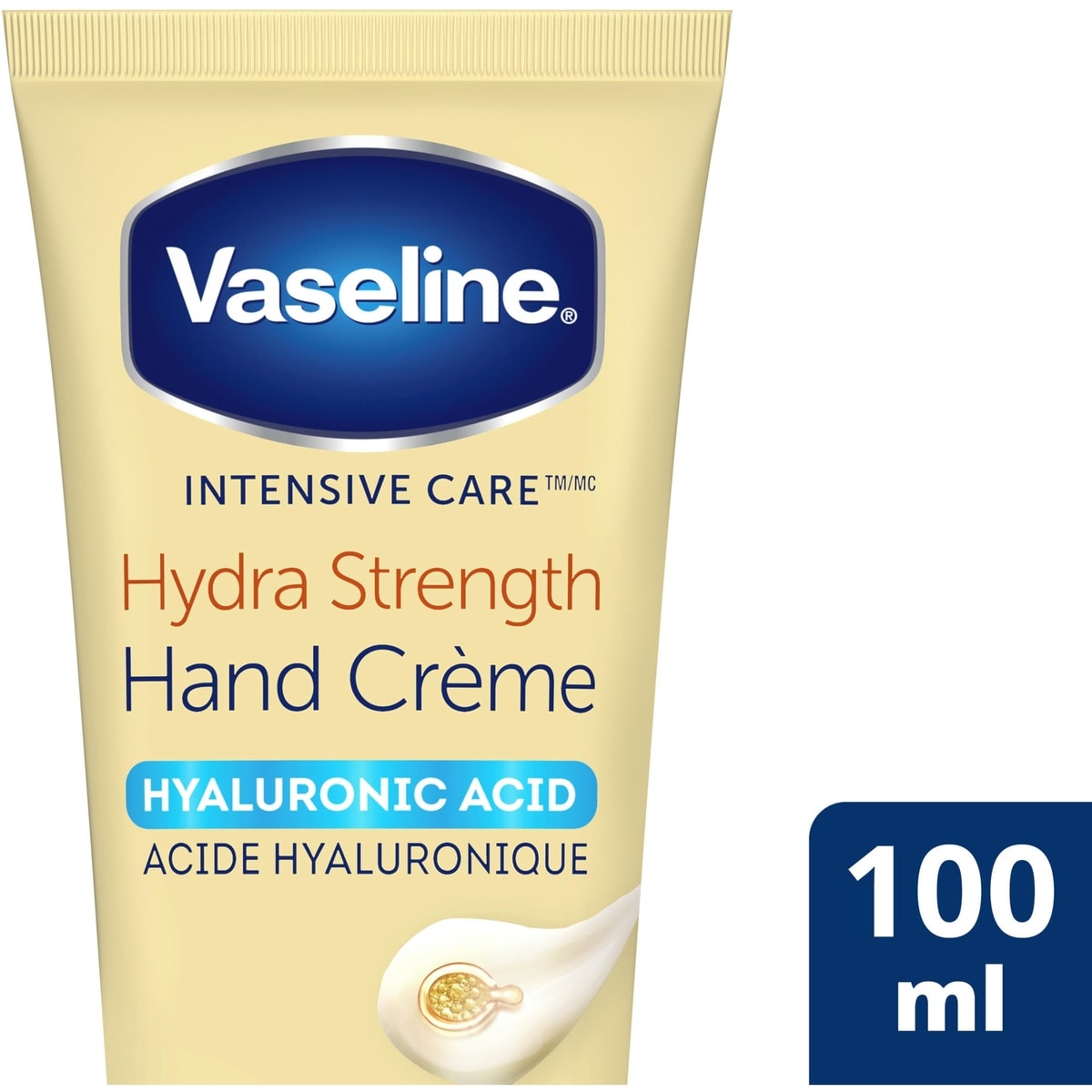 Crème à mains hydratante pour peau sèche Intensive Care Hydra Strength avec acide hyaluronique, vitamine C et beurre de karité 100 ml