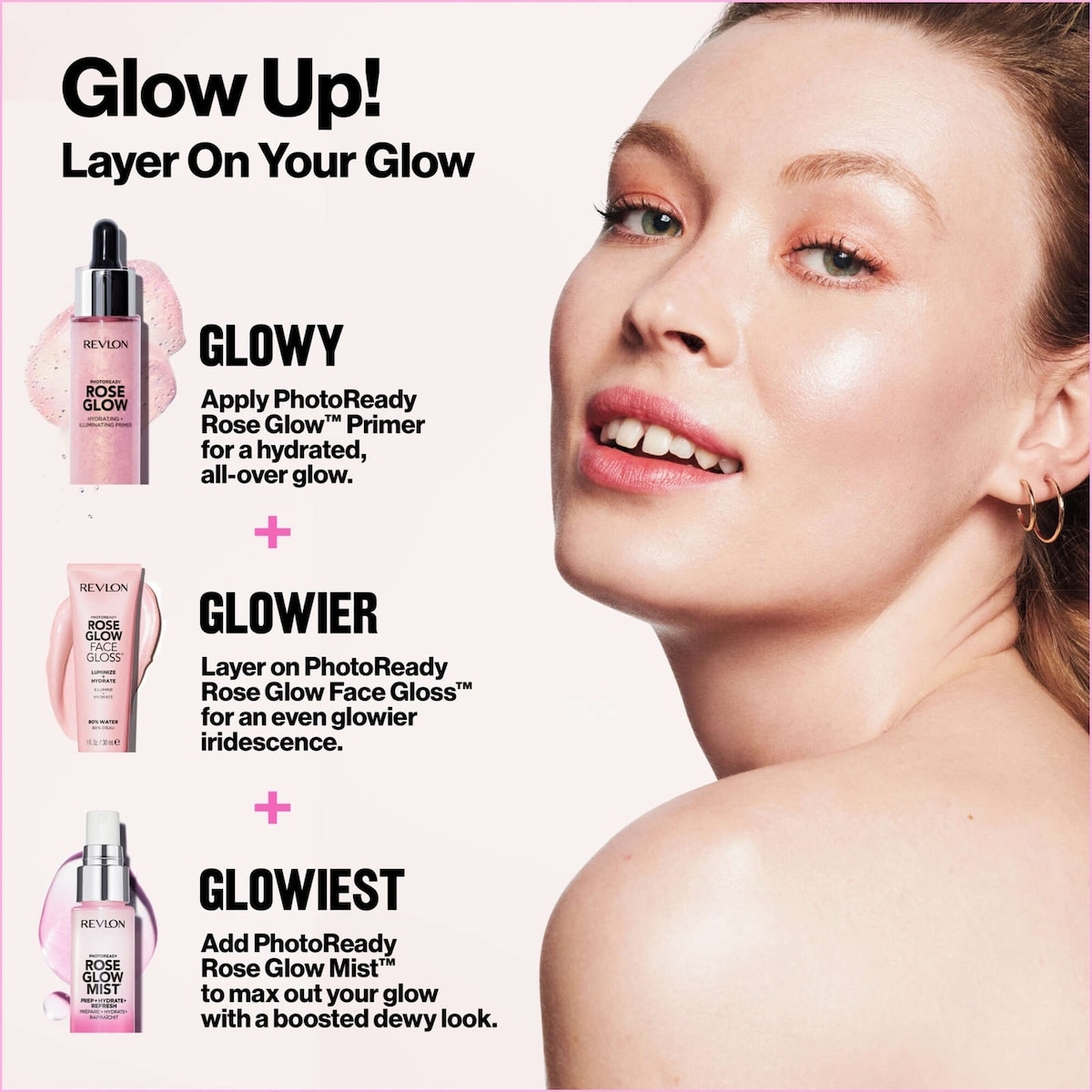 PhotoReady Rose Glow Face Gloss, Illuminating Hydrating Primer,  Non-Sticky Gel