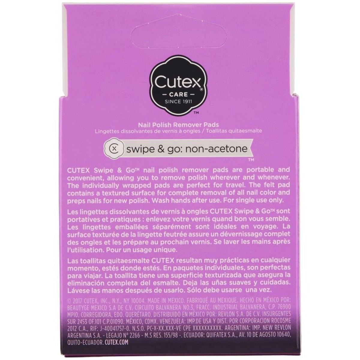 Swipe & Go Non-AcetoneTM Nail Polish Remover Pads