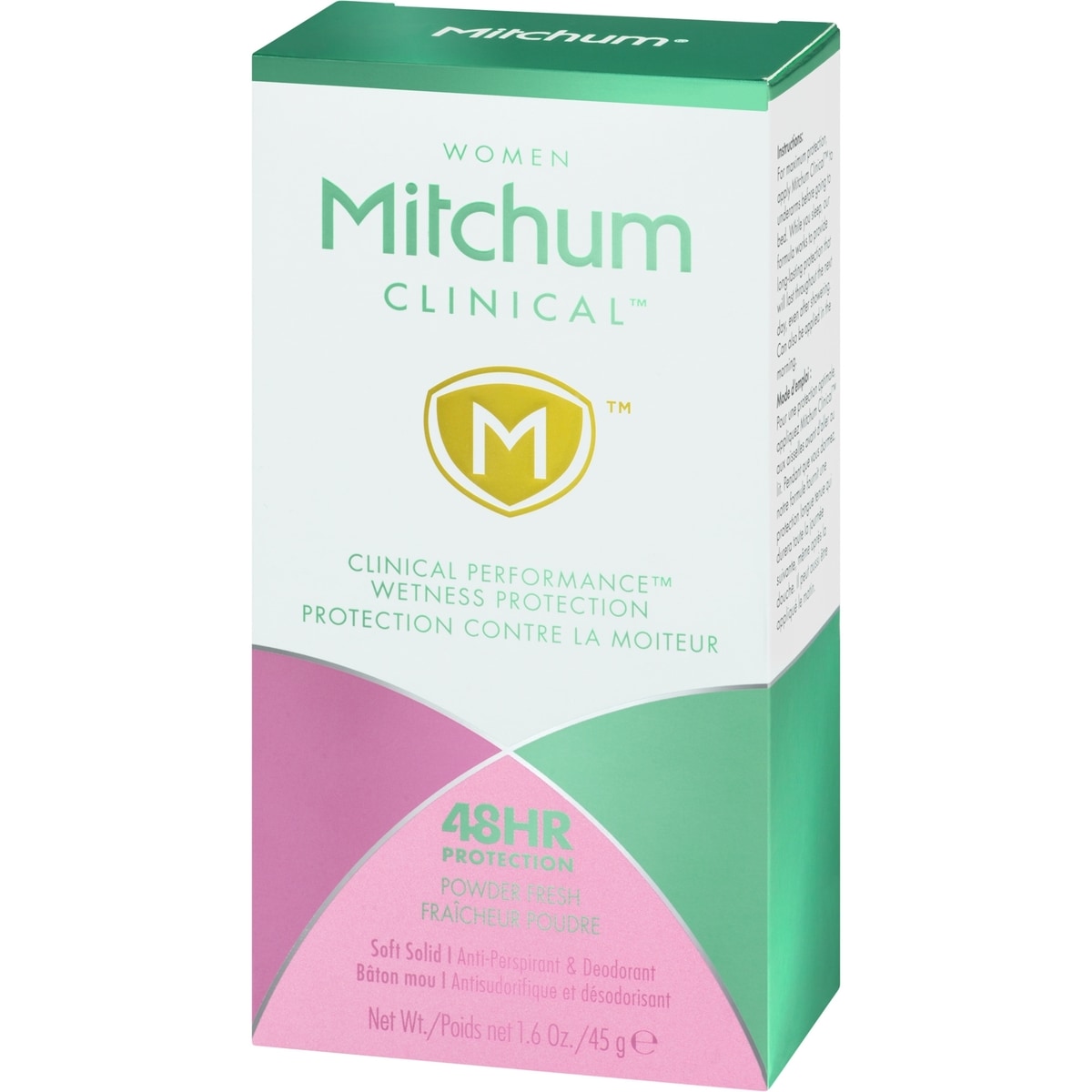 Mitchum Clinical™ Femme Bâton Mou Antisudorifique Et Désodorisant Fraîcheur Poudre