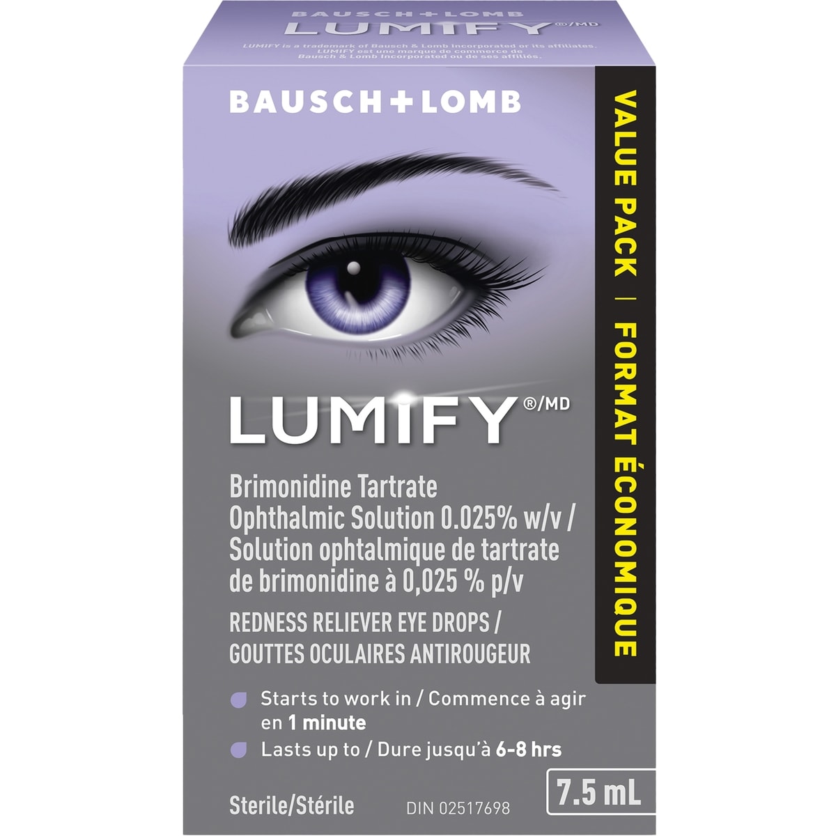LUMIFY - Gouttes Oculaires Antirougeur Format Économique