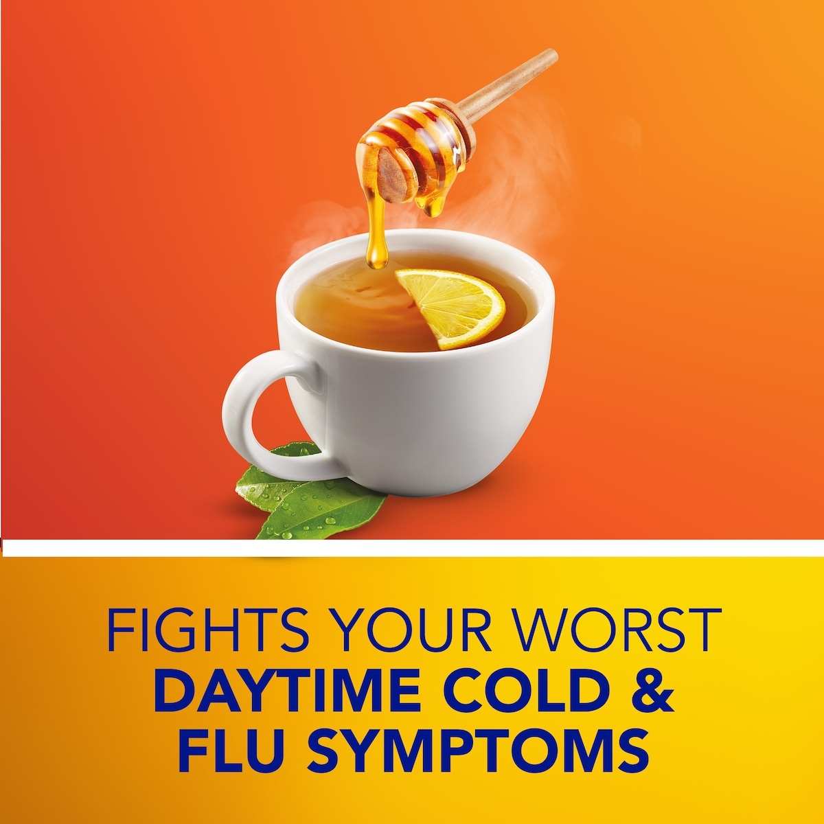 DayQuil Hot Remedy Cold, Flu & Congestion Medicine, Daytime, Non-Drowsy Relief for Fever & Headache, Sore Throat Pain, Nasal Congestion, Cough, Multi-Action, Honey Lemon Flavoured