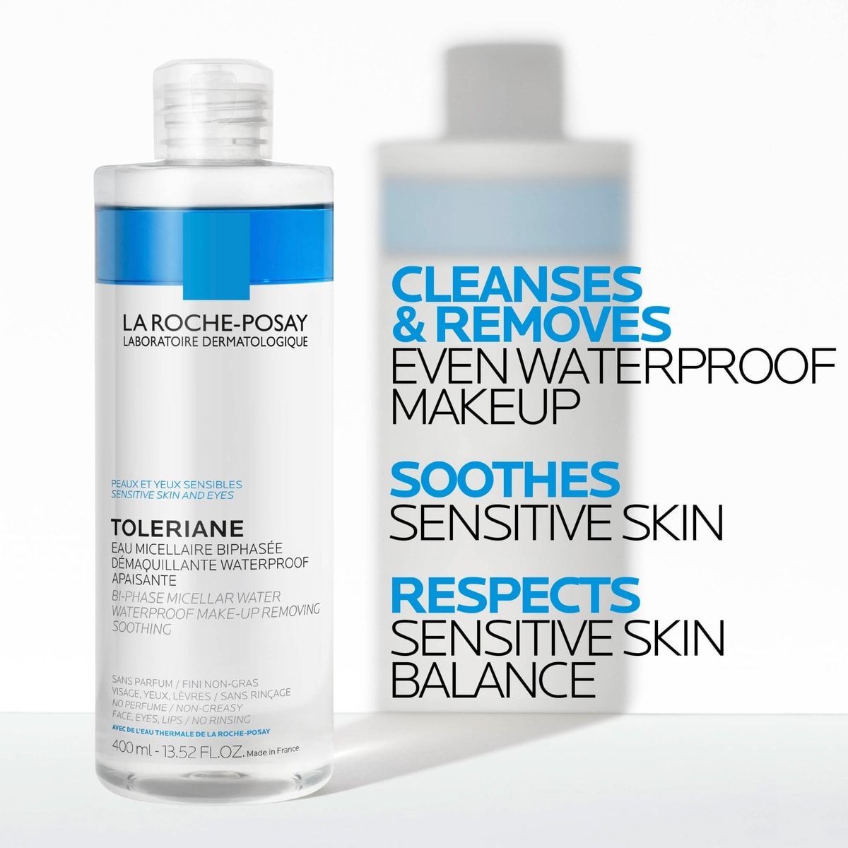 Oil-Infused Micellar Cleansing Water, Sensitive Skin and Eyes, with 10% Ultra Fine Oil, Gentle and Non-Greasy 400mL