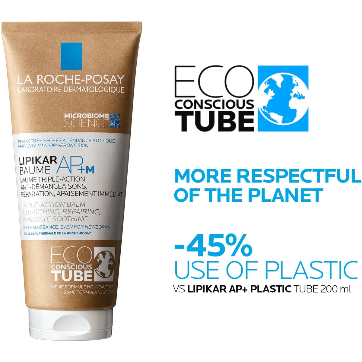 Lipikar Baume AP+M Body Cream for Dry & Eczema-Prone Skin, with Shea Butter & Niacinamide, Dermatologist Tested & Suitable for Sensitive Skin, Eco-Conscious Packaging