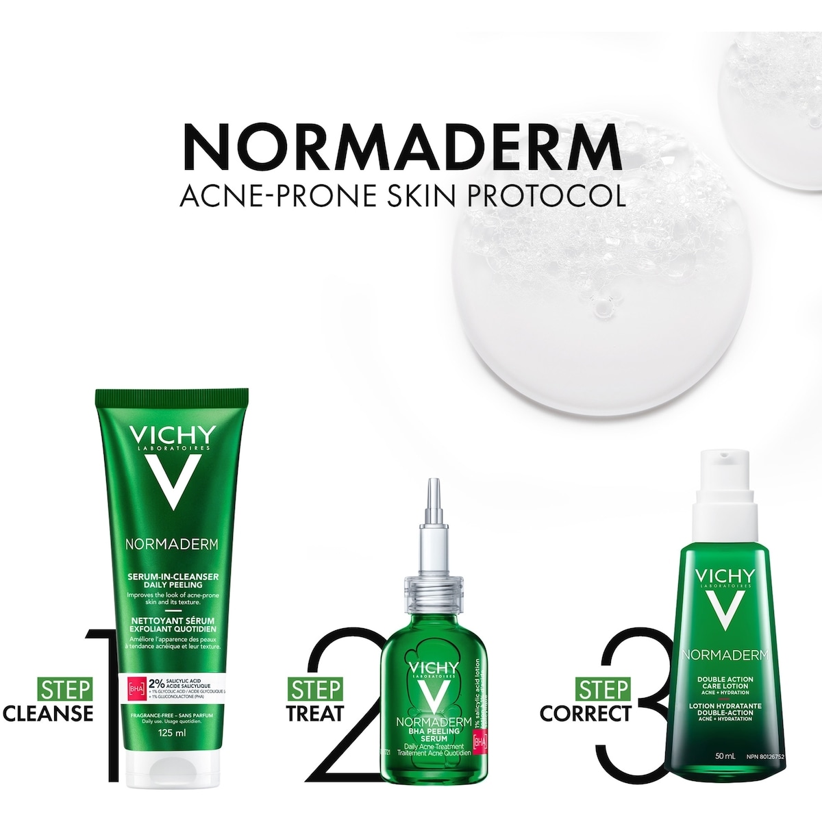 Normaderm nettoyant sérum exfoliant quotidien